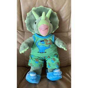 Build-A-Bear Workshop Green Triceratops Dinosaur In Outfit Plush Stuffed Toy